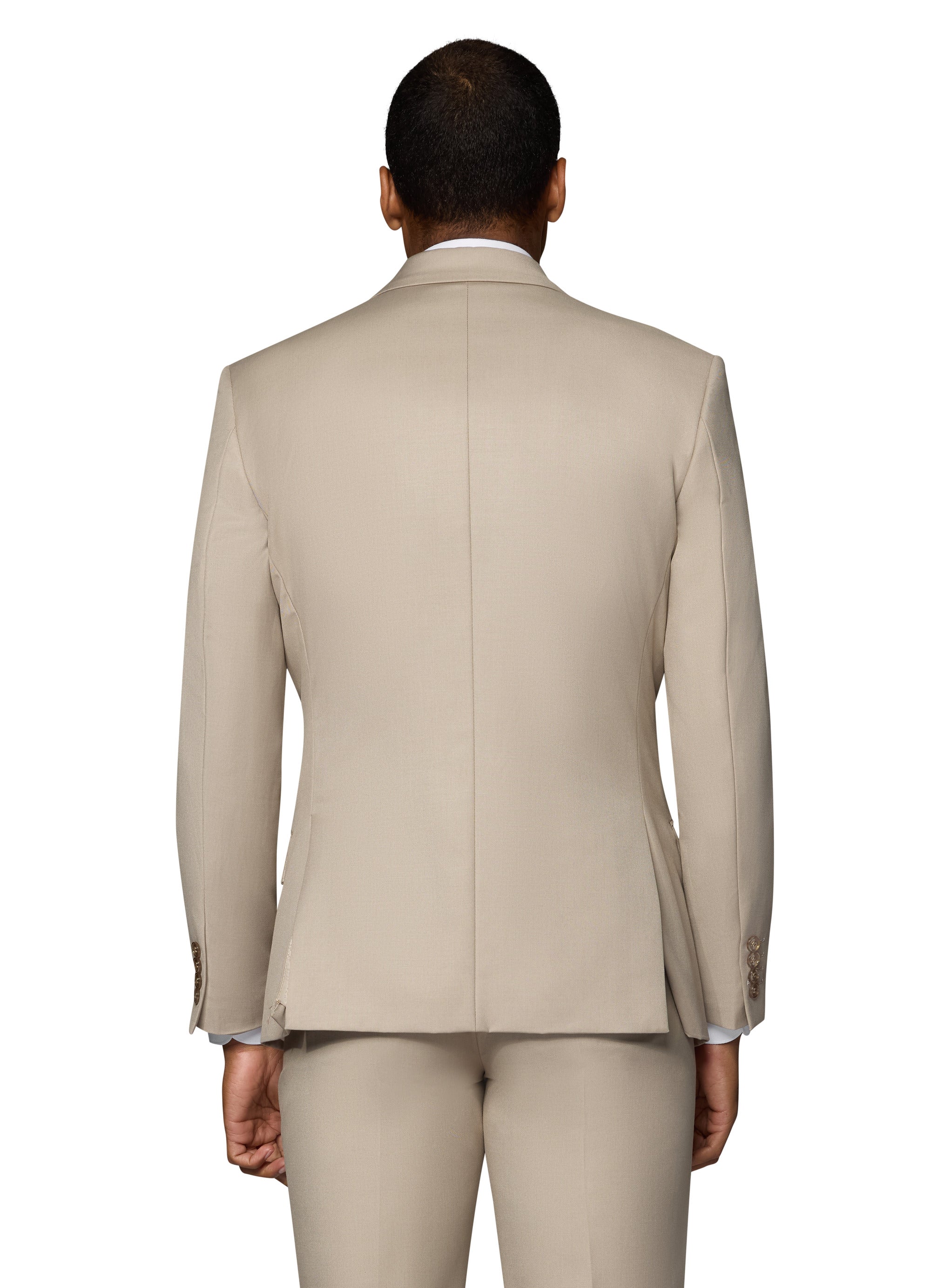 Bergamo Orange Vested Solid Tan Modern Fit