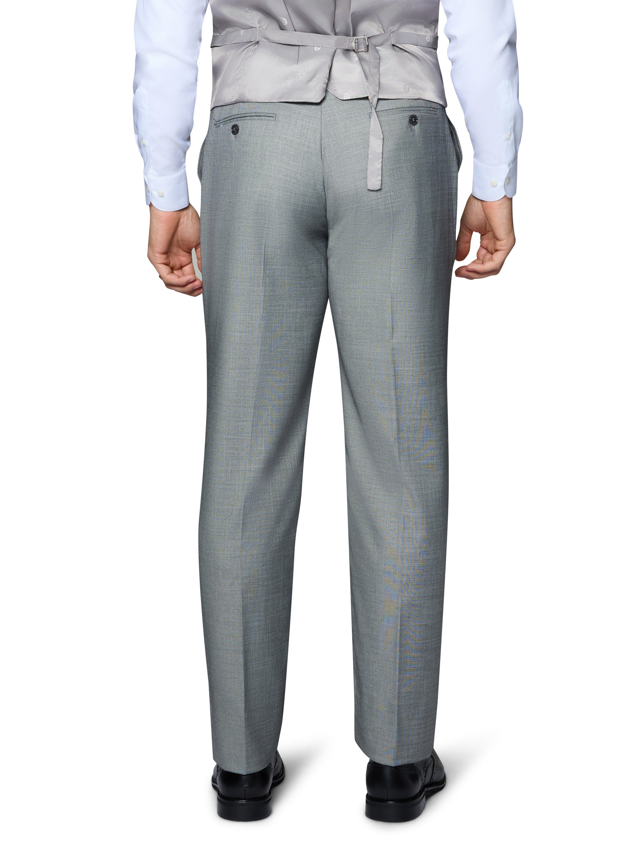 Berragamo Sharkskin Vested Slim Fit Grey Suit