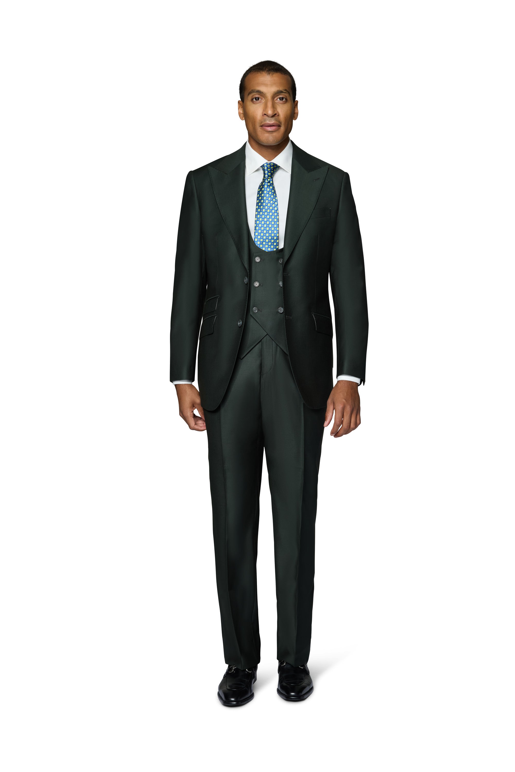 Bergamo Essex Elegant - Faille Wool Solid Suit - Olive