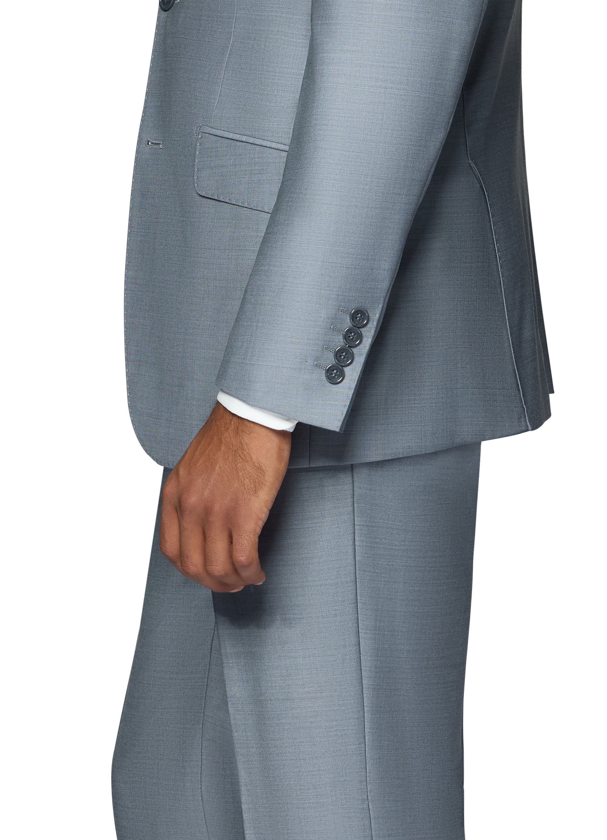 Berragamo Essex Elegant - Faille Wool Solid Suit - Medium Grey