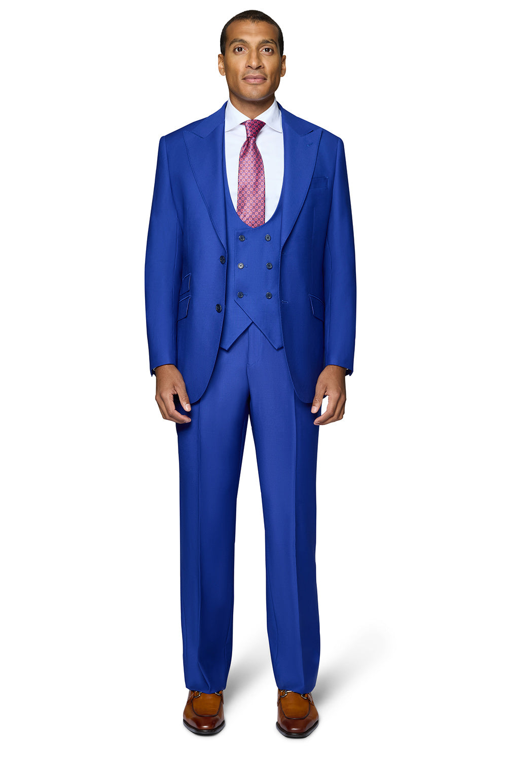 Berragamo Essex Elegant - Faille Wool Solid Suit - French Blue