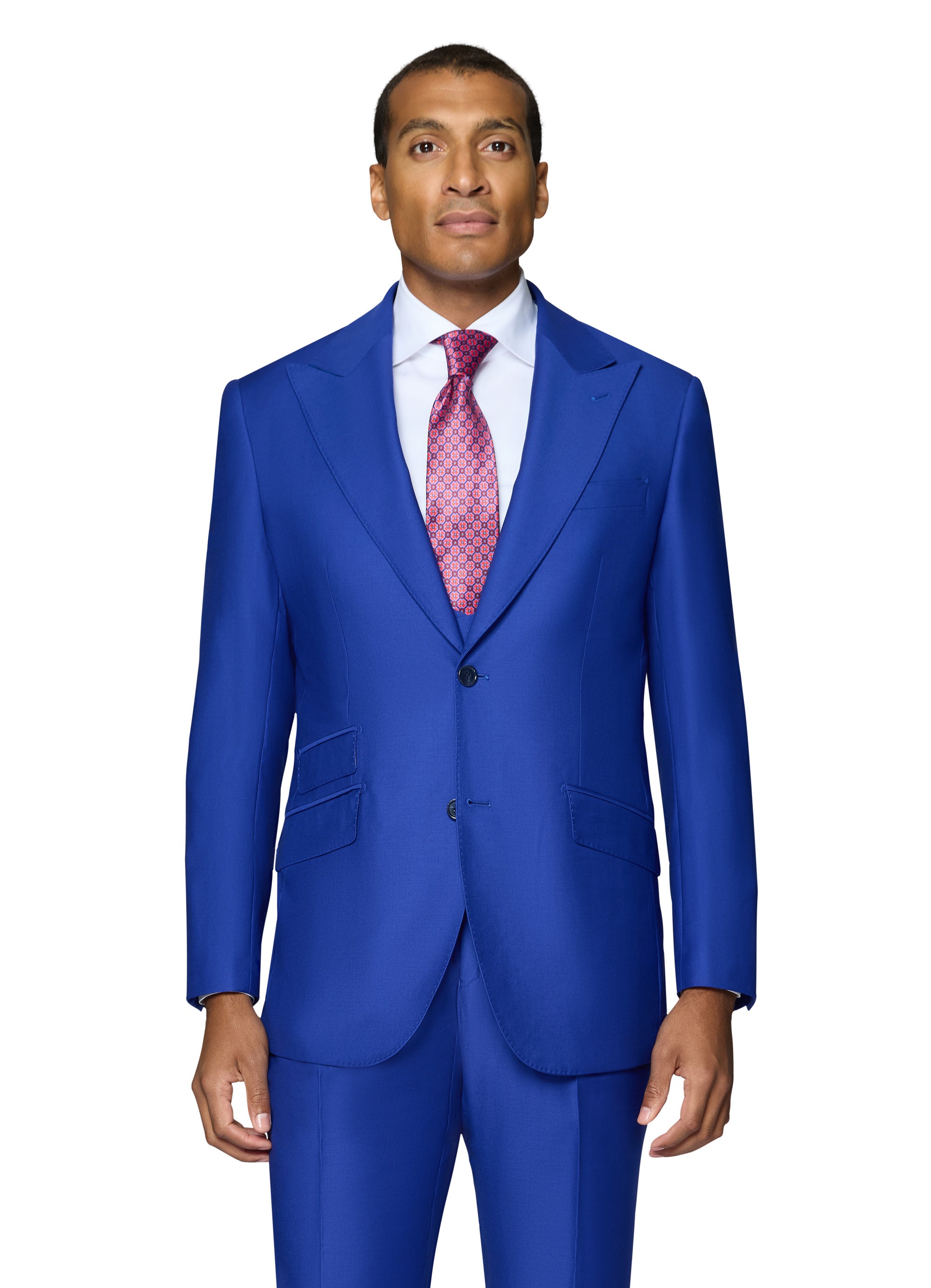 Berragamo Essex Elegant - Faille Wool Solid Suit - French Blue