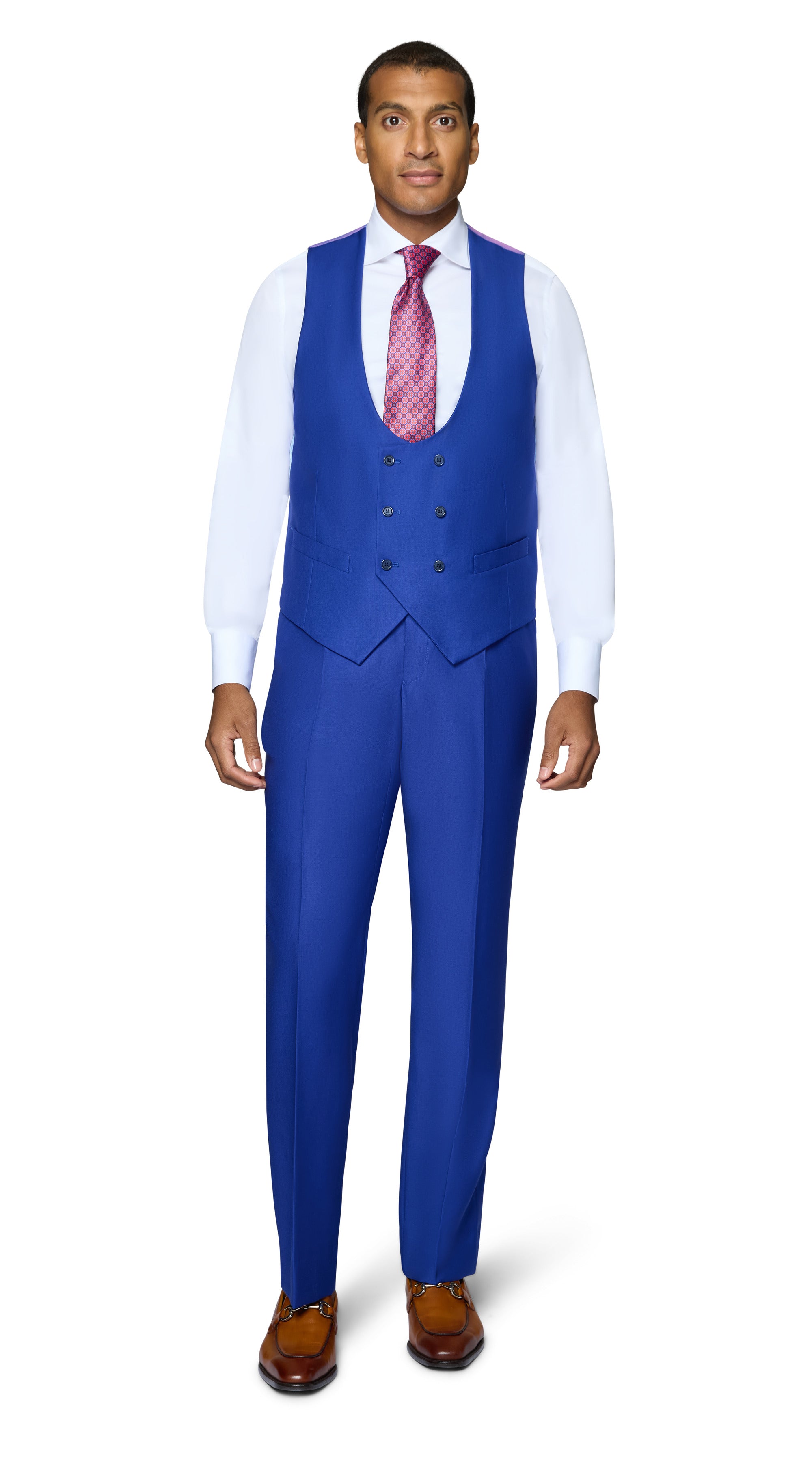 Berragamo Essex Elegant - Faille Wool Solid Suit - French Blue