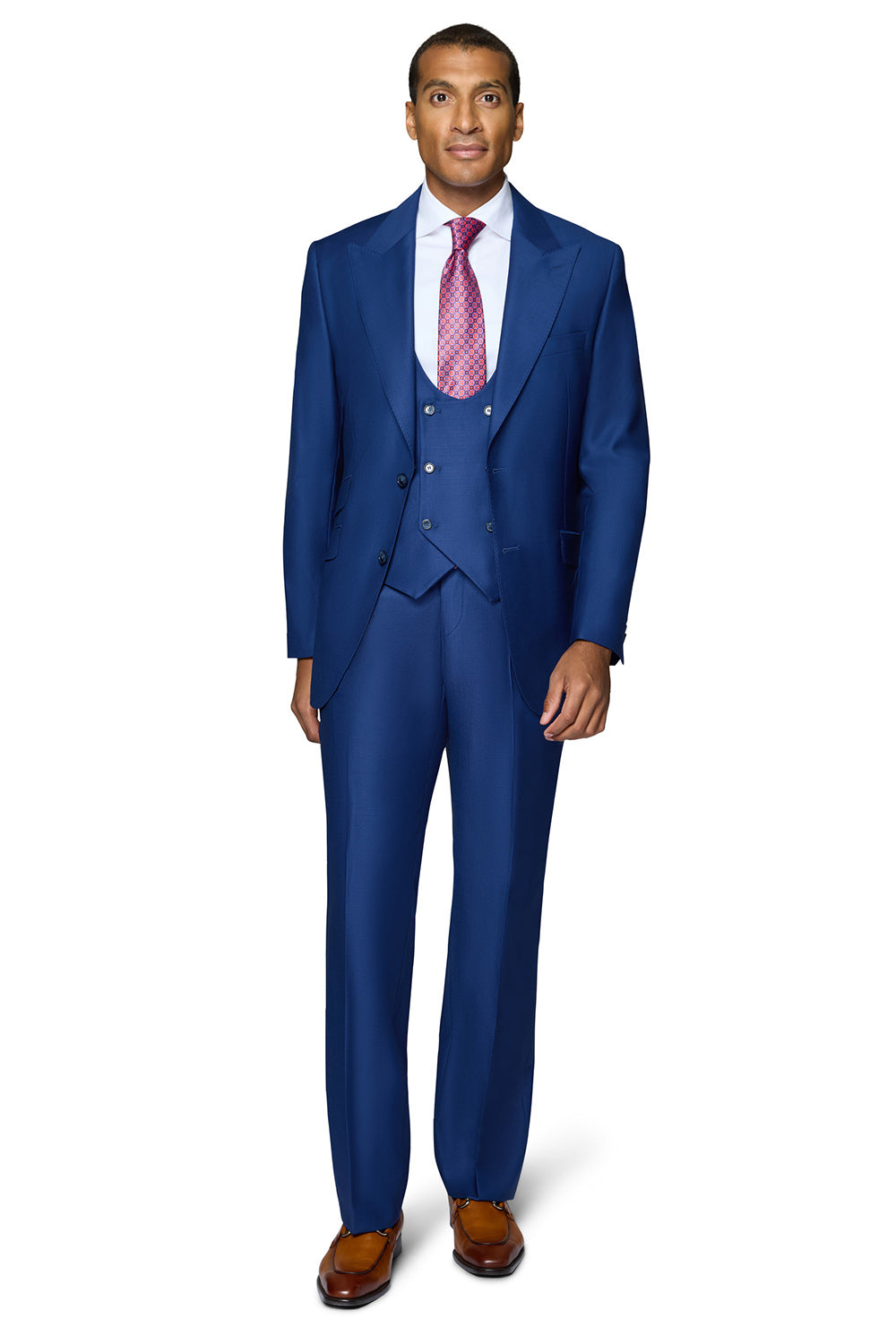 Berragamo Essex Elegant - Faille Wool Solid Suit - New Blue