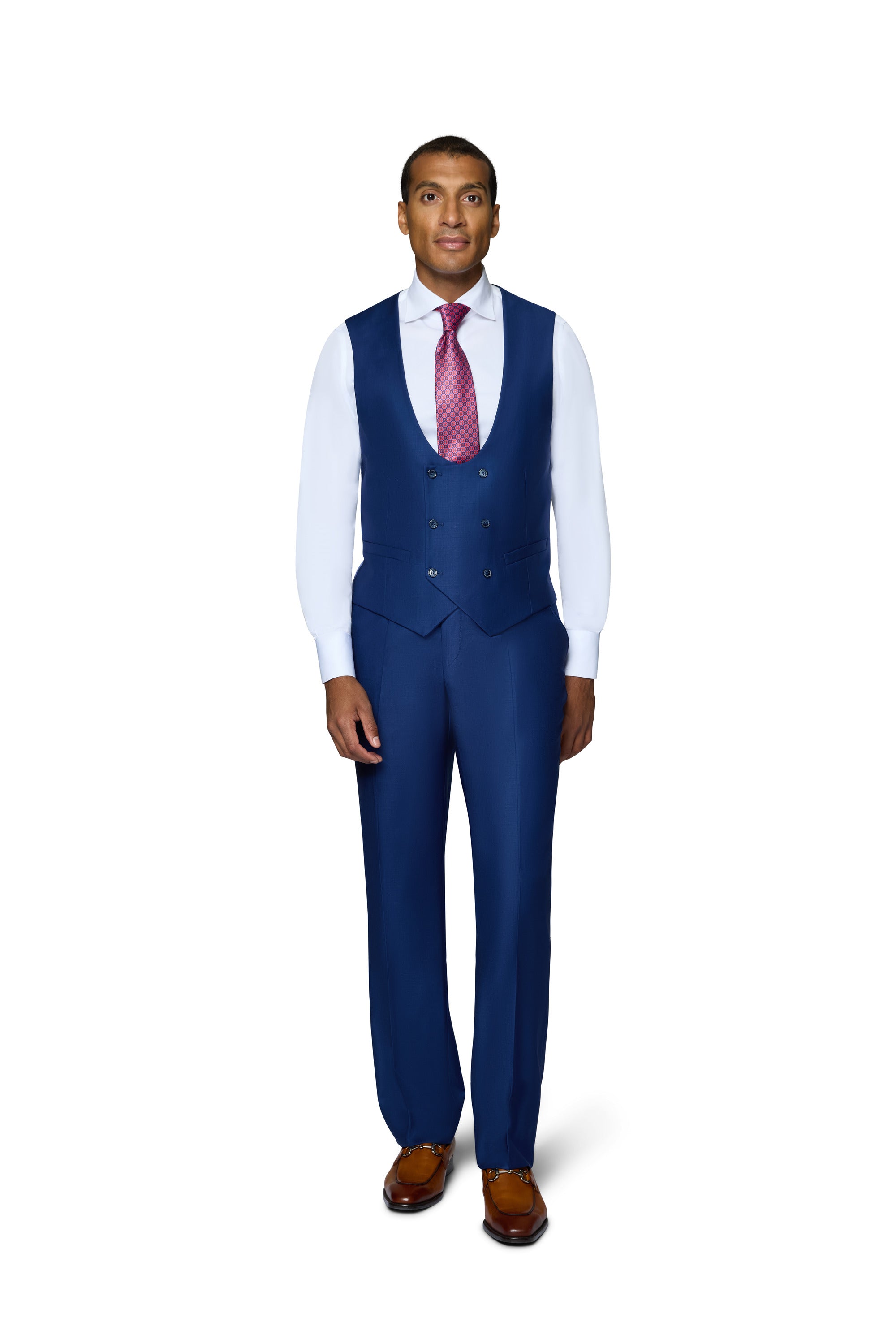 Berragamo Essex Elegant - Faille Wool Solid Suit - New Blue