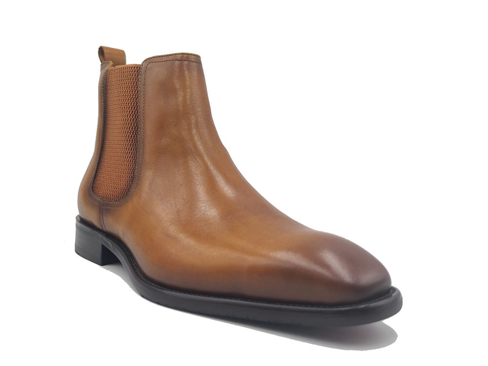 Calfskin Leather Chelsea Boot KB509-30 - Cognac