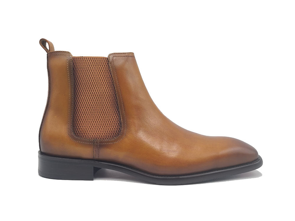 Calfskin Leather Chelsea Boot KB509-30 - Cognac