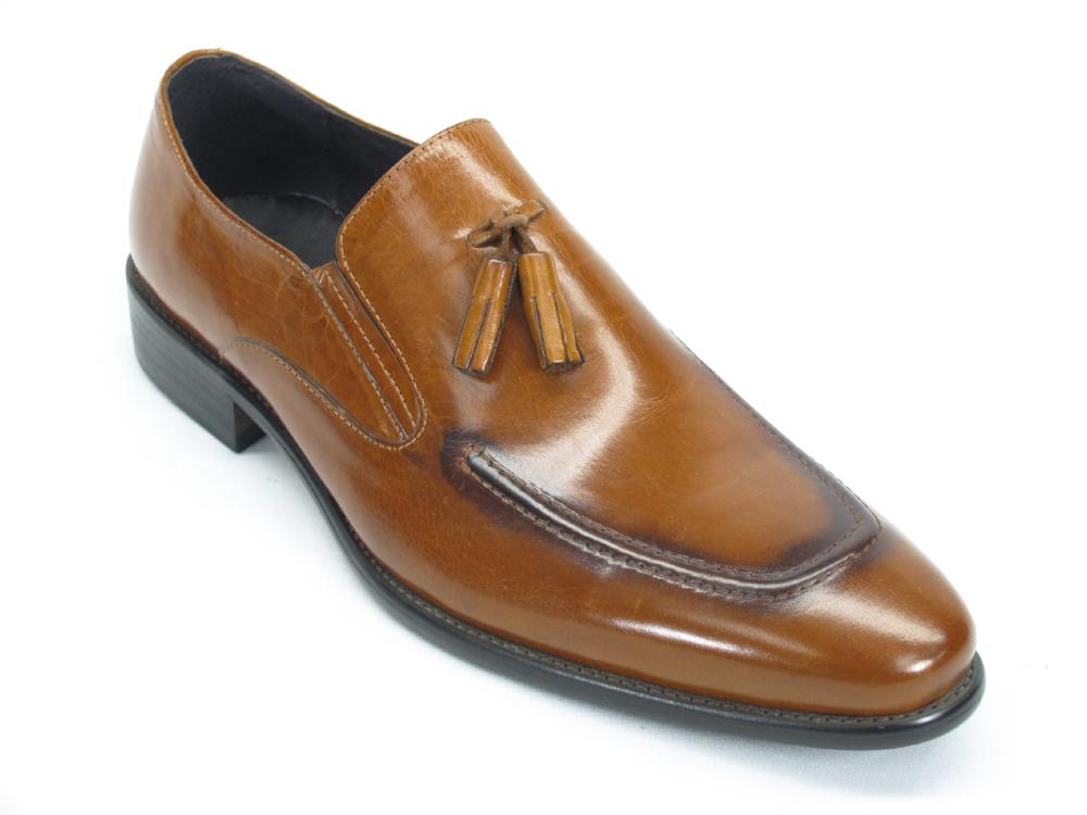 Carrucci KS099-714 Leather Tassel Loafer - Cognac