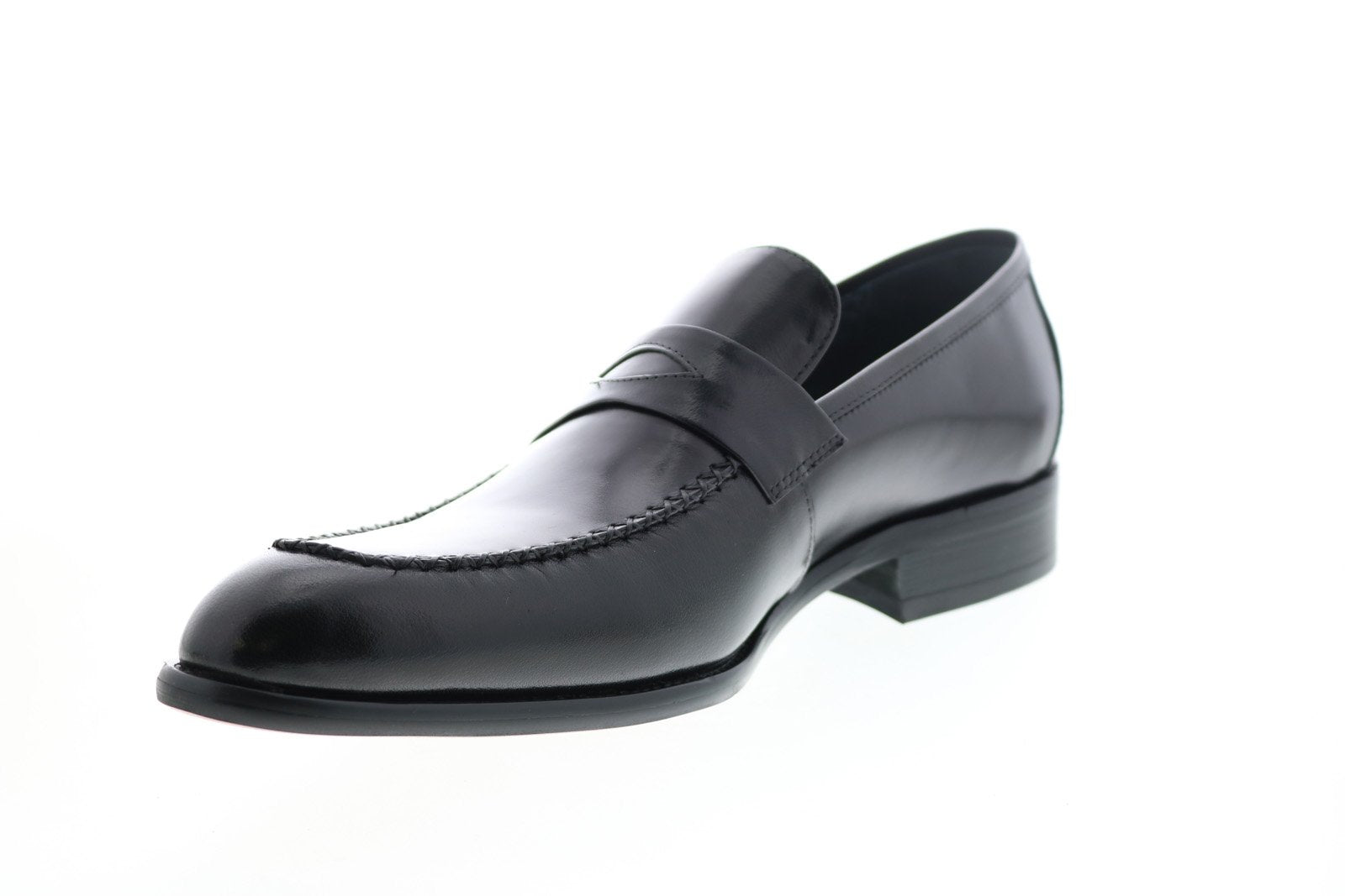 Carrucci KS479-605 Leather Penny Loafers - Black