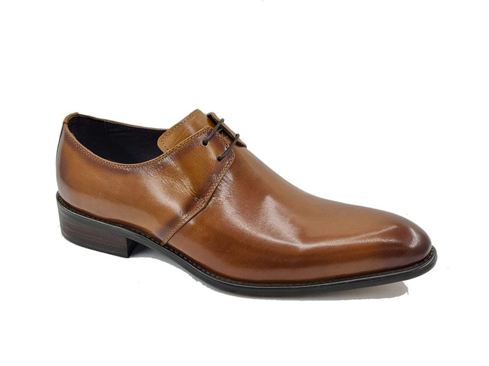 Carrucci KS479-606 Calfskin Lace-up Leather Shoes - Cognac