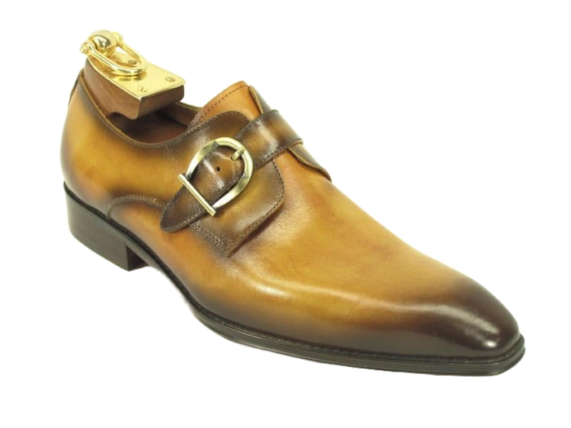 Carrucci Buckle Monk Strap KS503-35 - Cognac