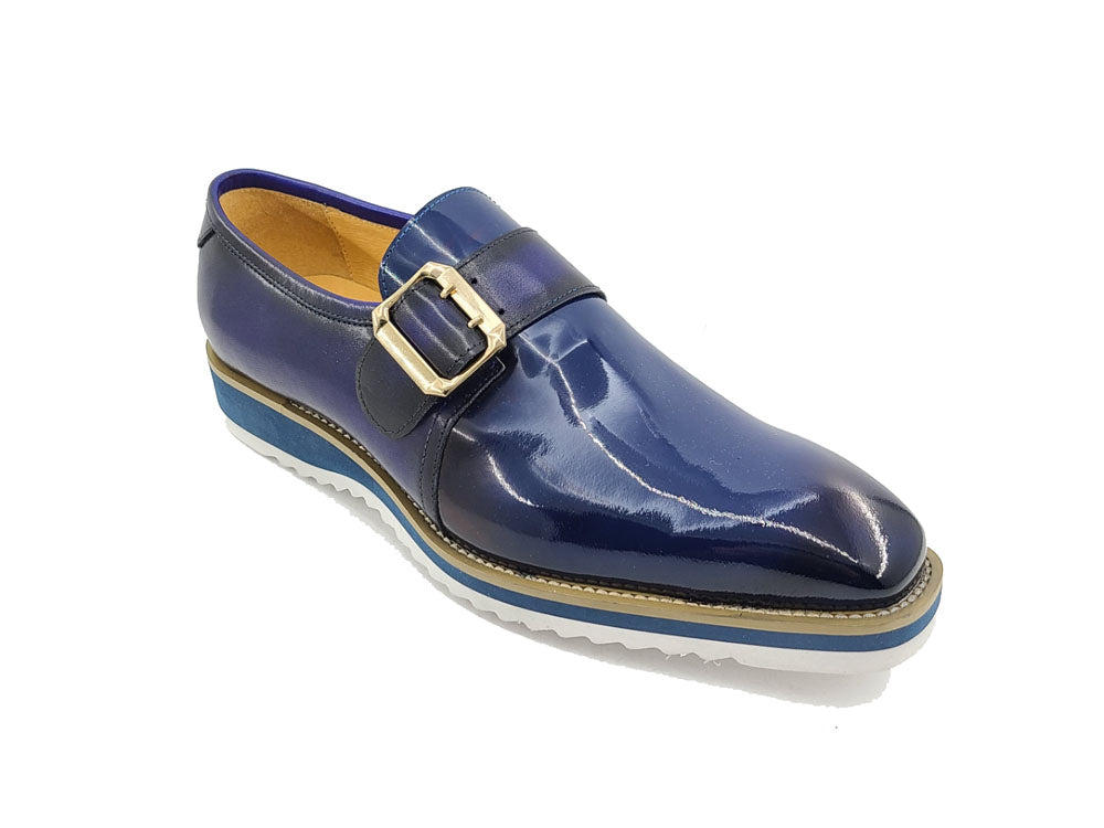 Gorgeous Patent Leather Slip on Monkstrap - Navy