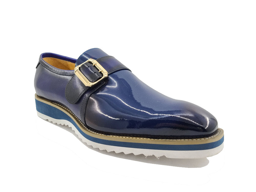 Gorgeous Patent Leather Slip on Monkstrap - Navy