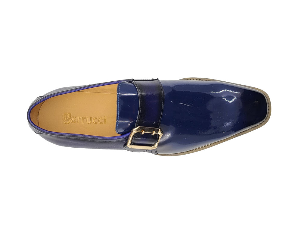 Gorgeous Patent Leather Slip on Monkstrap - Navy