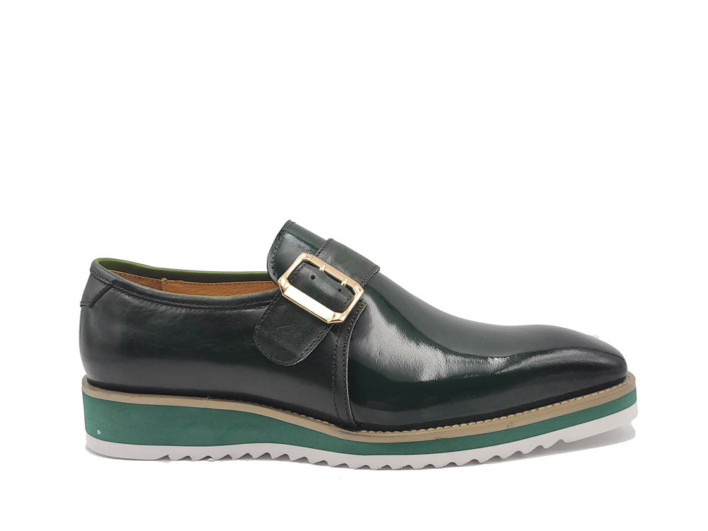 Gorgeous Patent Leather Slip on Monkstrap - Green
