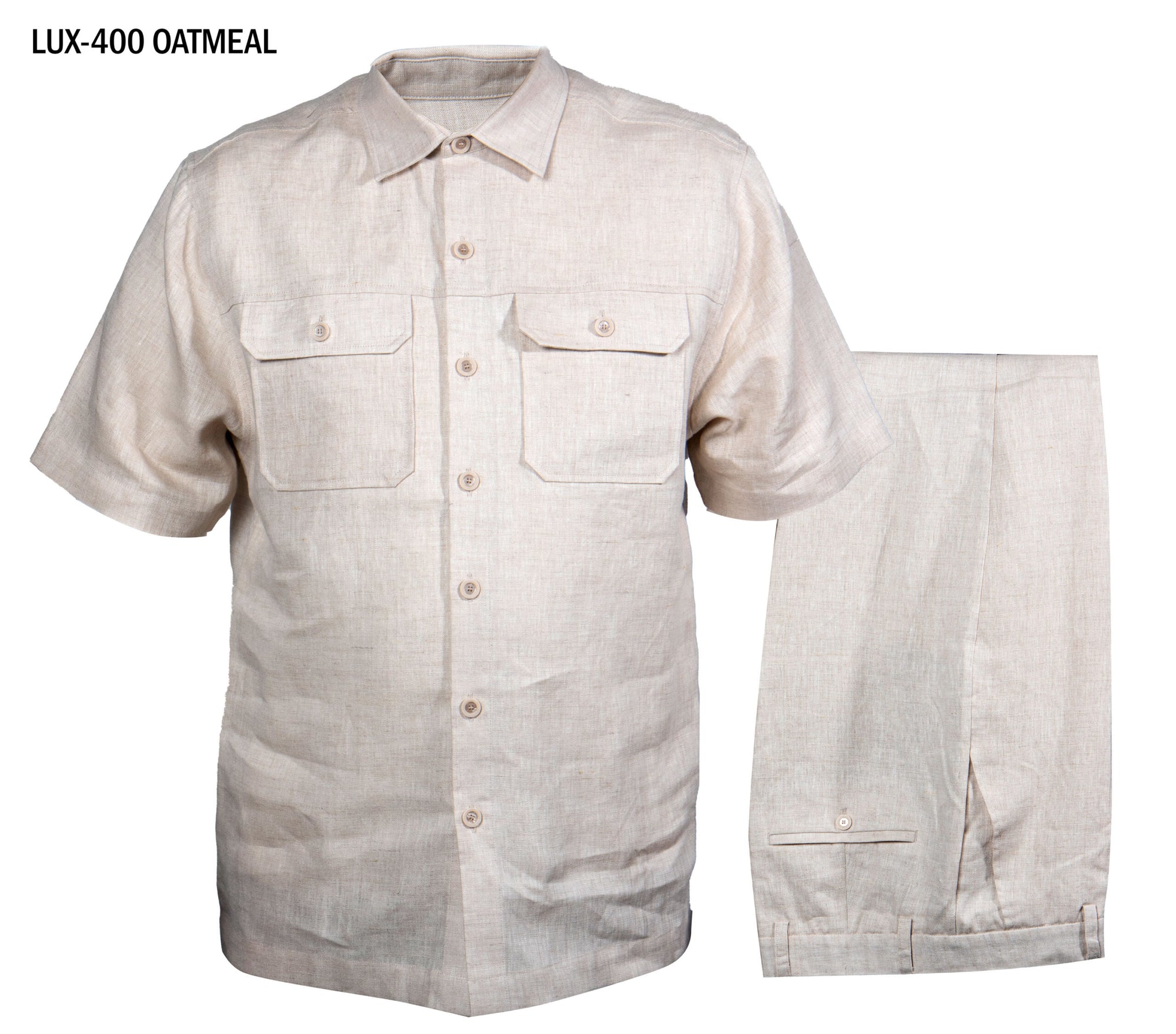 Prestige  LUX-400  Men's Linen Walking Suit Set - Oatmeal