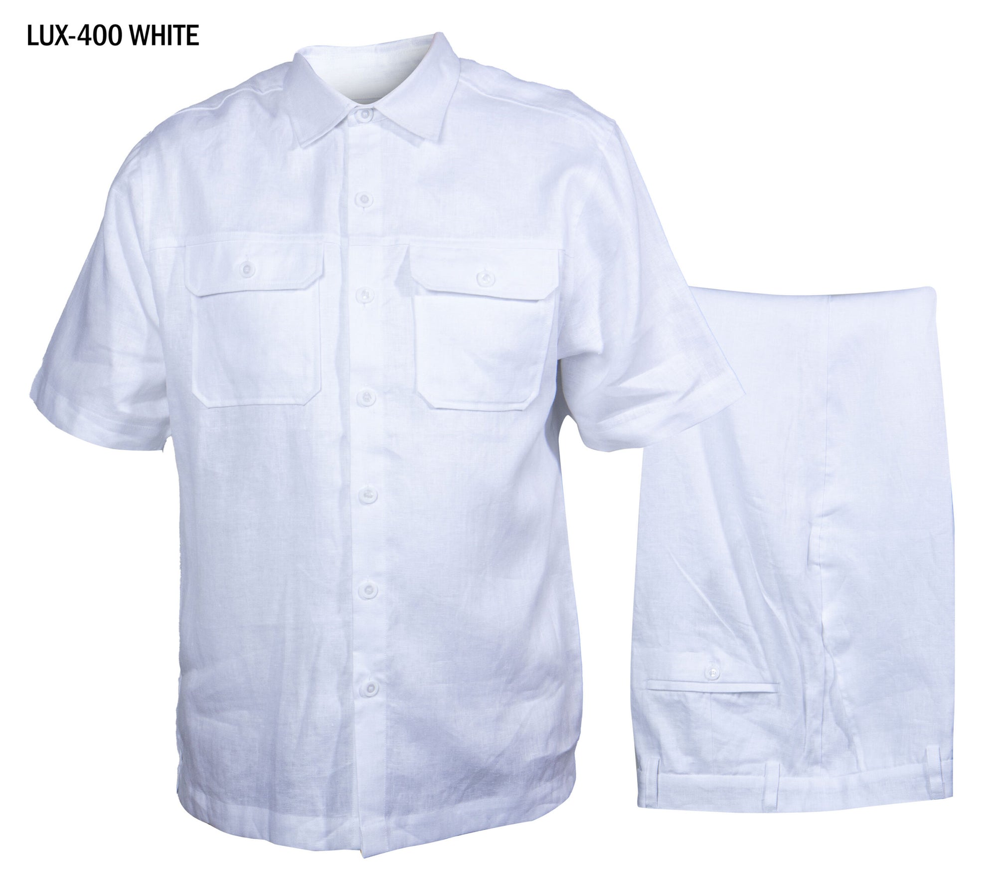 Prestige  LUX-400  Men's Linen Walking Suit Set - White