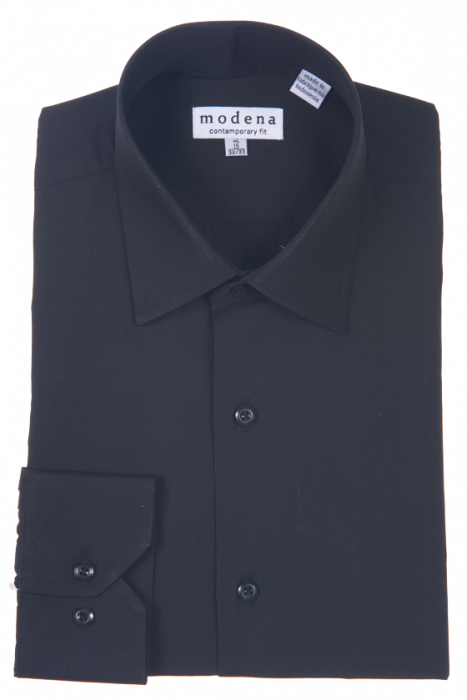 Modena Contemporary Fit Regular Cuff Shirt - M300BS0R - Black