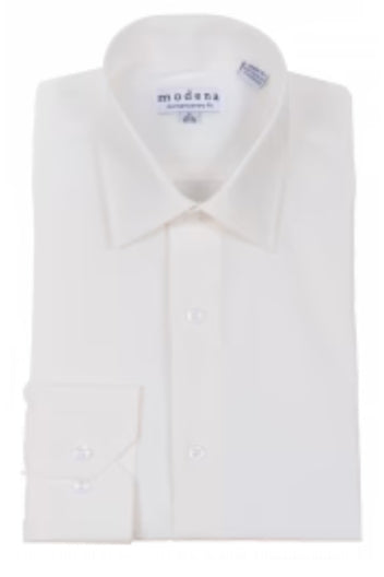 Modena Contemporary Fit Dress Shirt: Green Mini Check Line Pattern