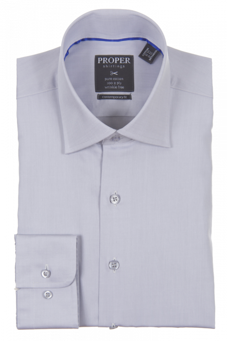 Proper Contemporary Fit Regular Cuff Pure Cotton Wrinkle Free Shirt - P720ET0R - Gray