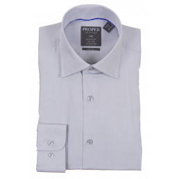 Proper Slim Fit Regular Cuff Pure Cotton Wrinkle Free Shirt - P720TTSR - Gray