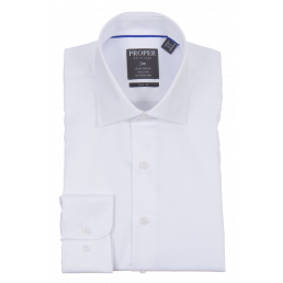 Proper Slim Fit Regular Cuff Pure Cotton Wrinkle Free Shirt - P720TTSR - White