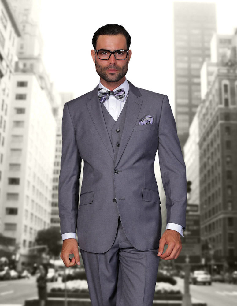 Statement Solid Charcoal Suit Modern Fit