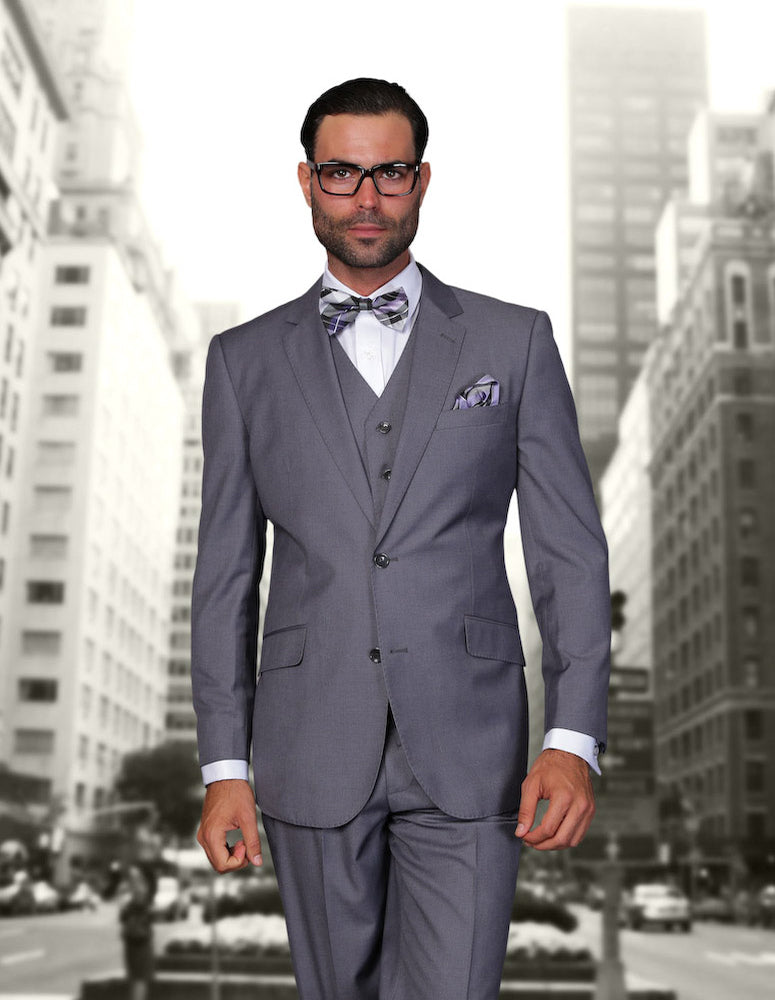 dress shirt for charcoal suit Light Violet Check Dress Shirt with Charcoal Suit Outfits (4 ideas & outfits)