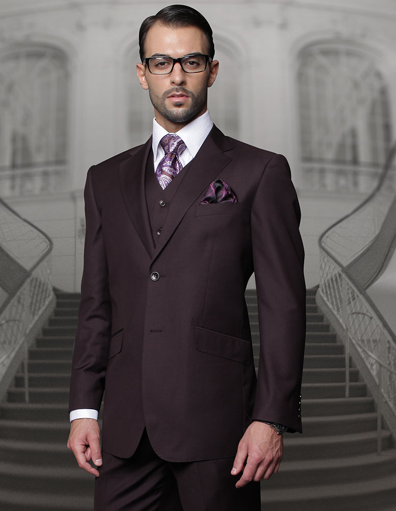 Statement Solid Eggplant Suit Modern Fit