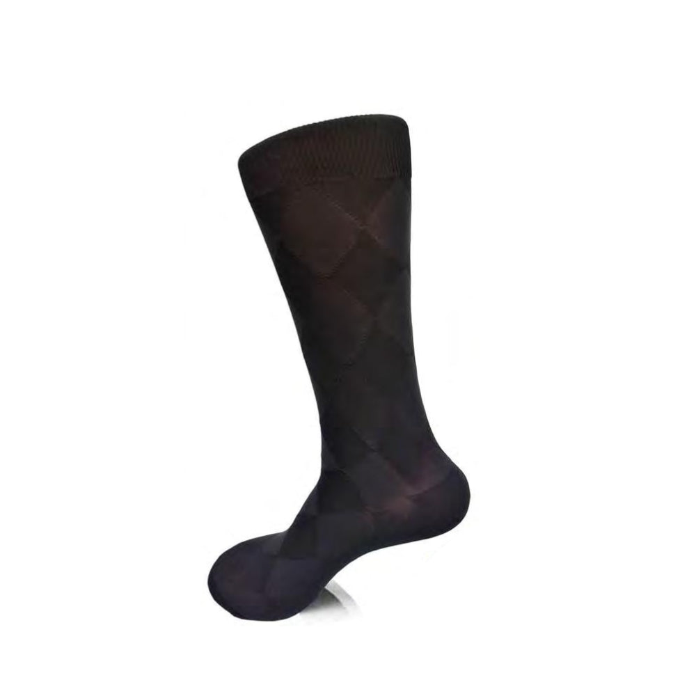 Vannucci Men's Solid Jacquard Socks V145