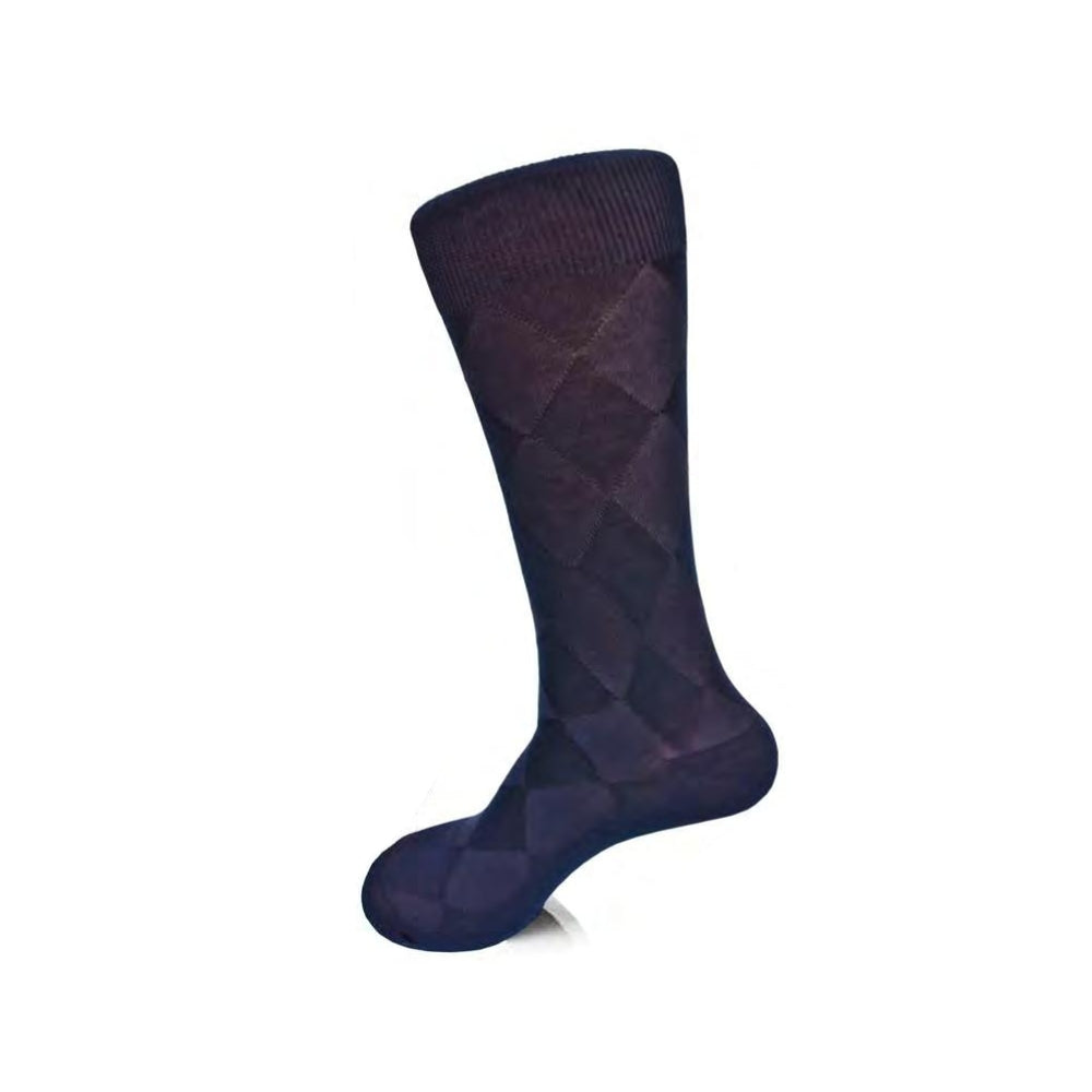 Vannucci Men's Solid Jacquard Socks V145