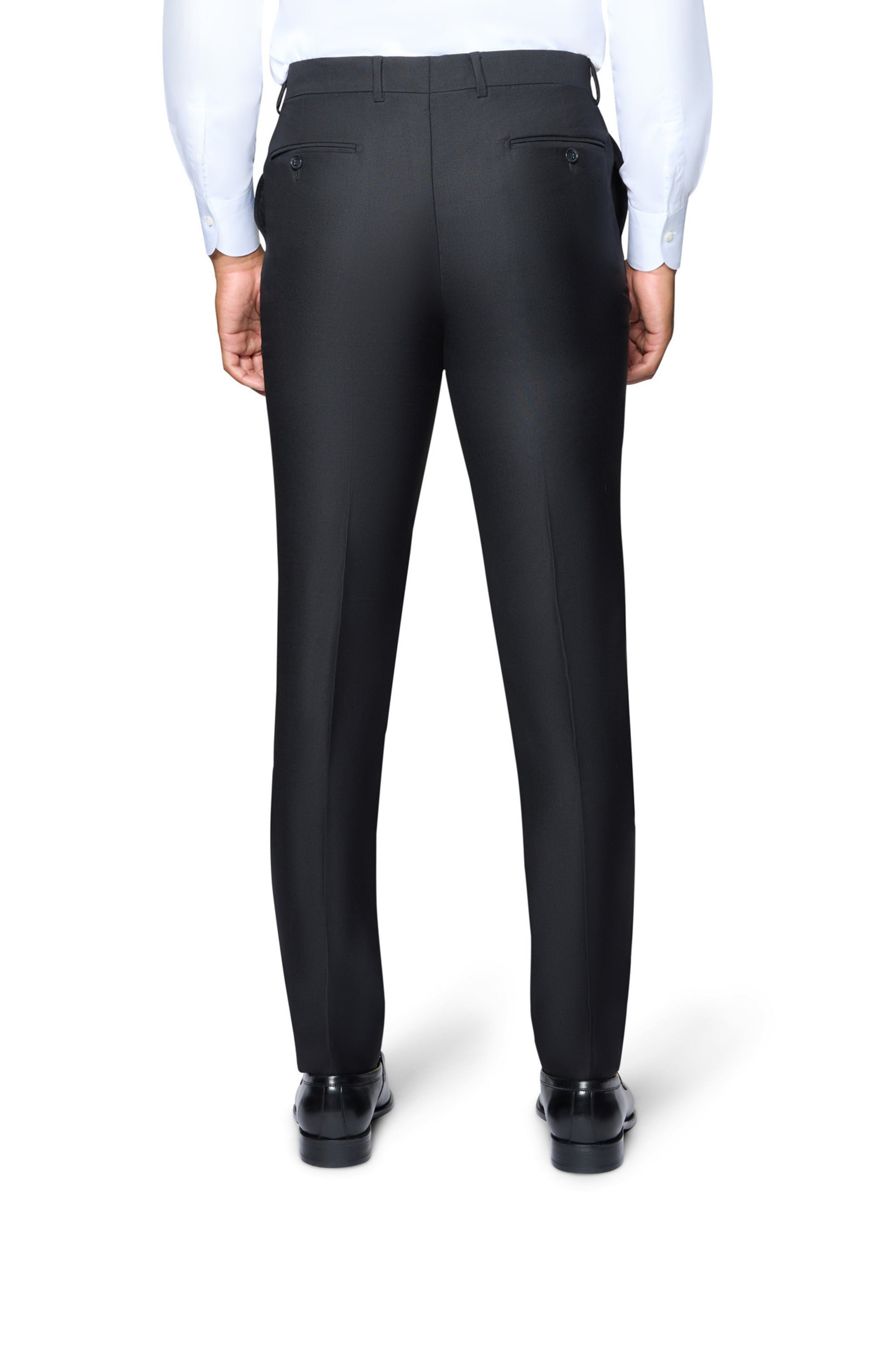 Bergamo Elegant Wool Slacks Slim Fit - Black