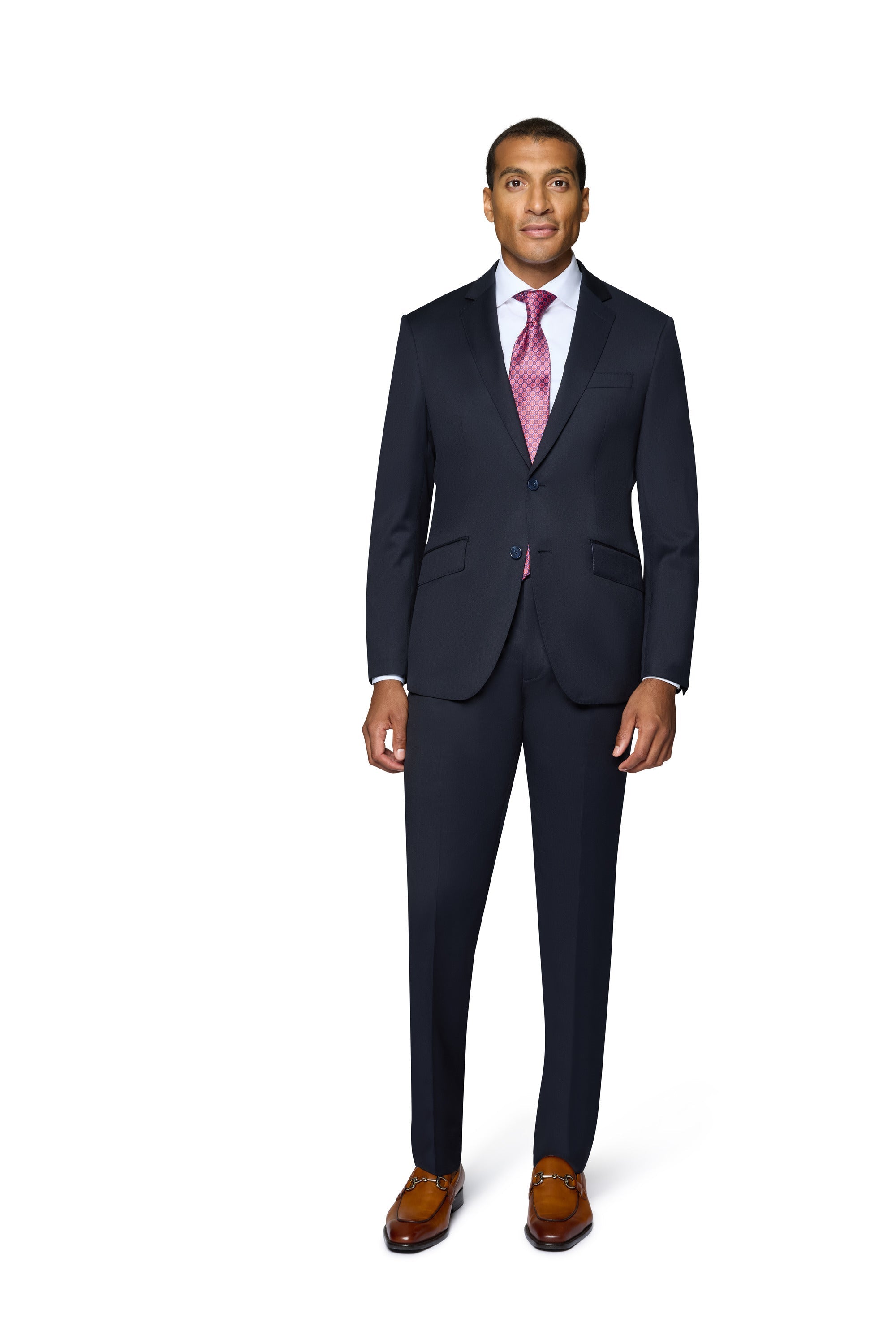 Berragamo - Reda | Modern 2-Piece Notch Solid Navy Suit