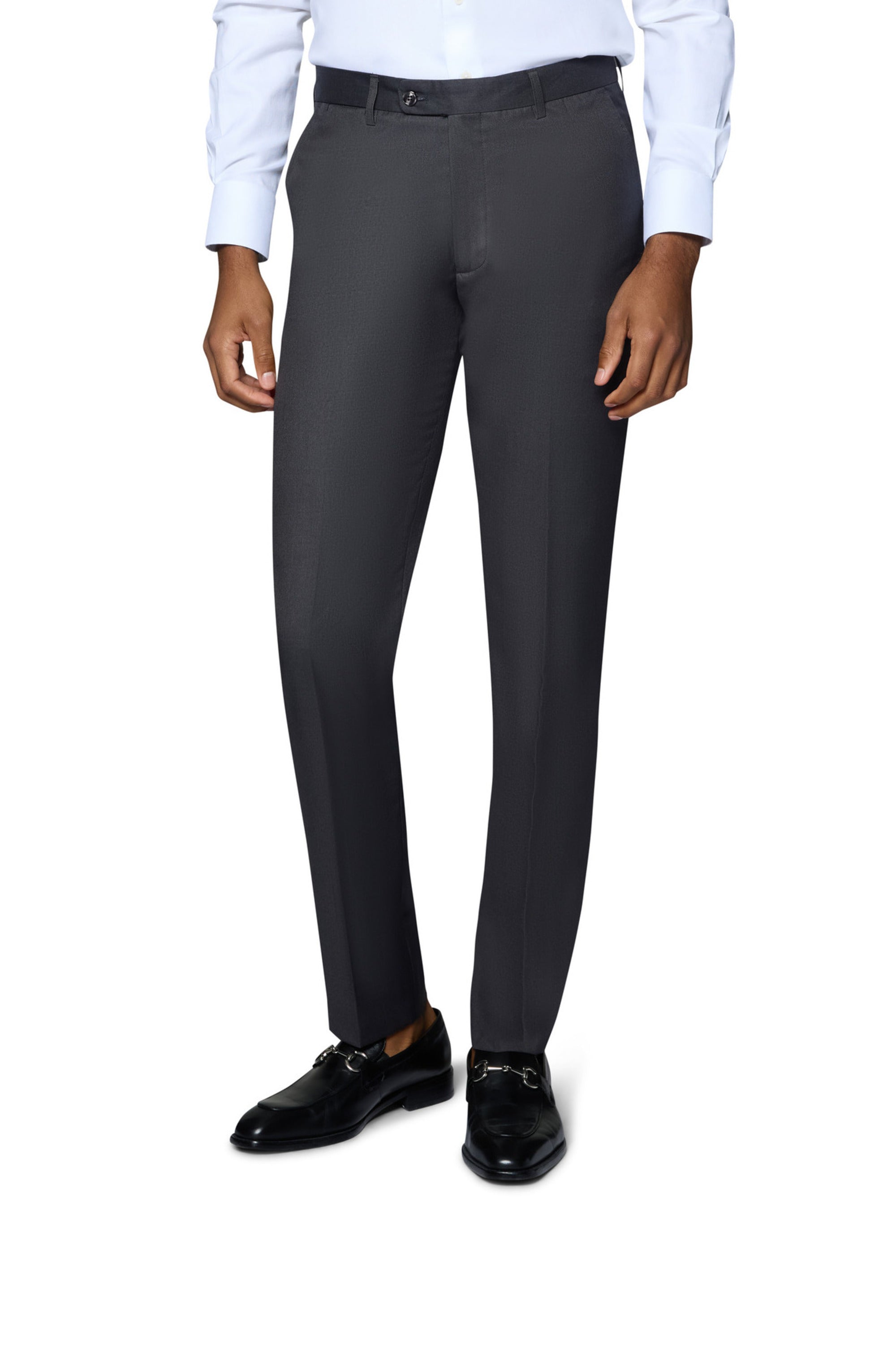 Berragamo Solid Slim Fit Pants - Charcoal