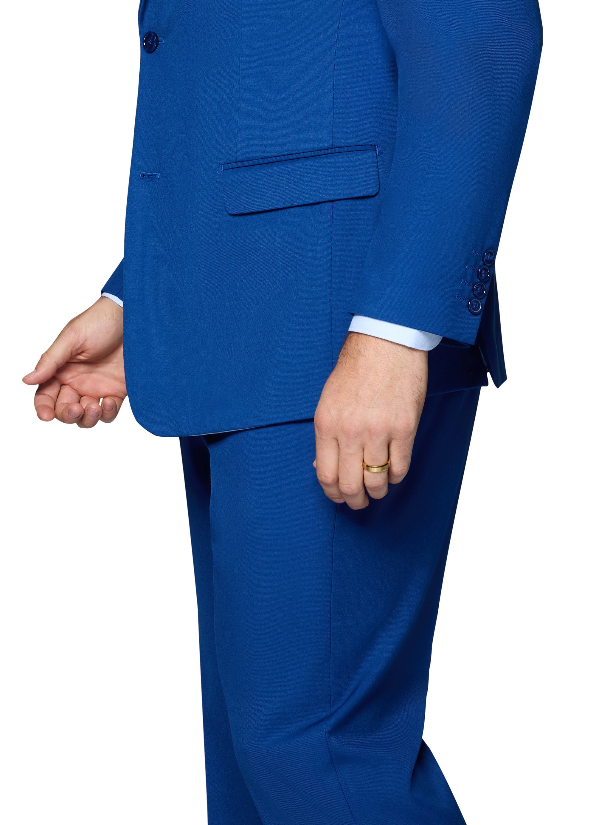 Berragamo Vested Solid French Blue Slim Fit