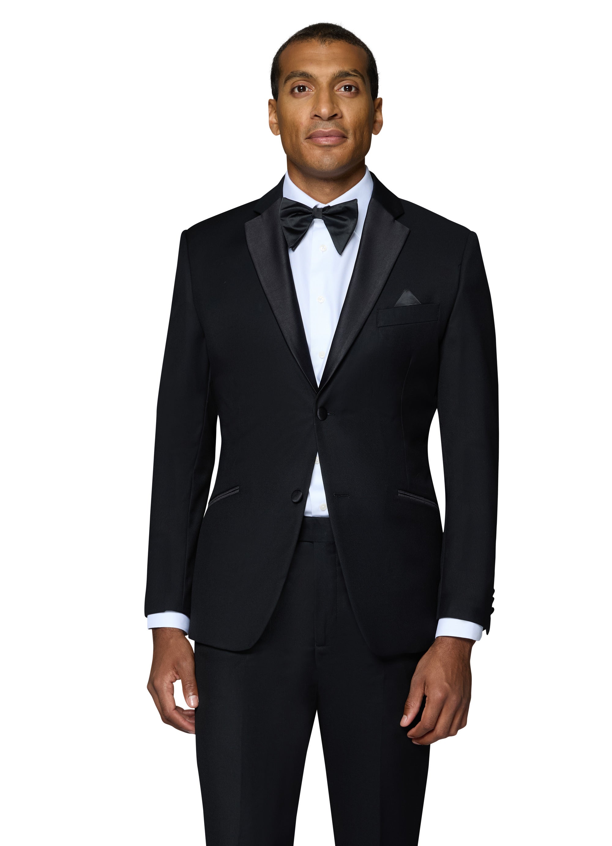 Berragamo Solid Black Notch Tuxedo Modern Fit