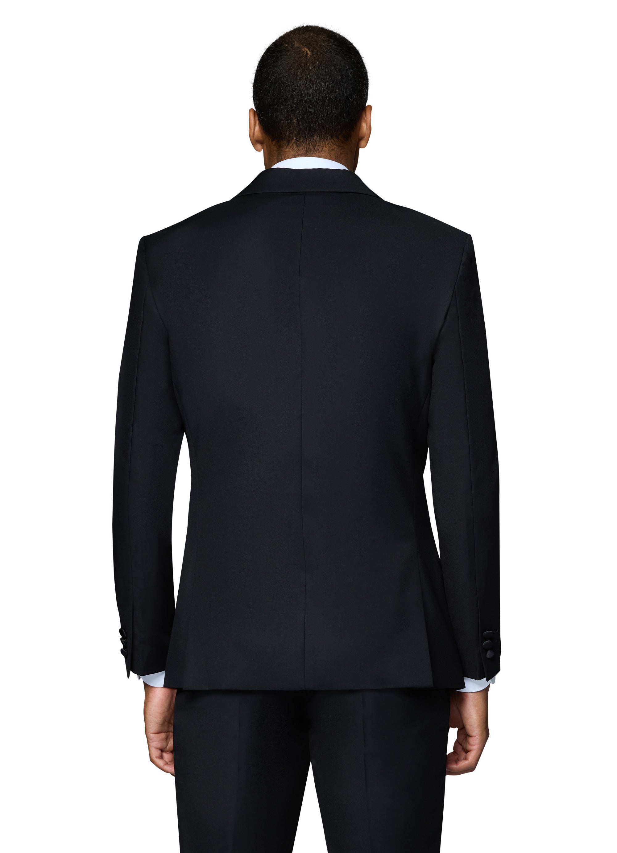 Berragamo Solid Black Notch Tuxedo Modern Fit