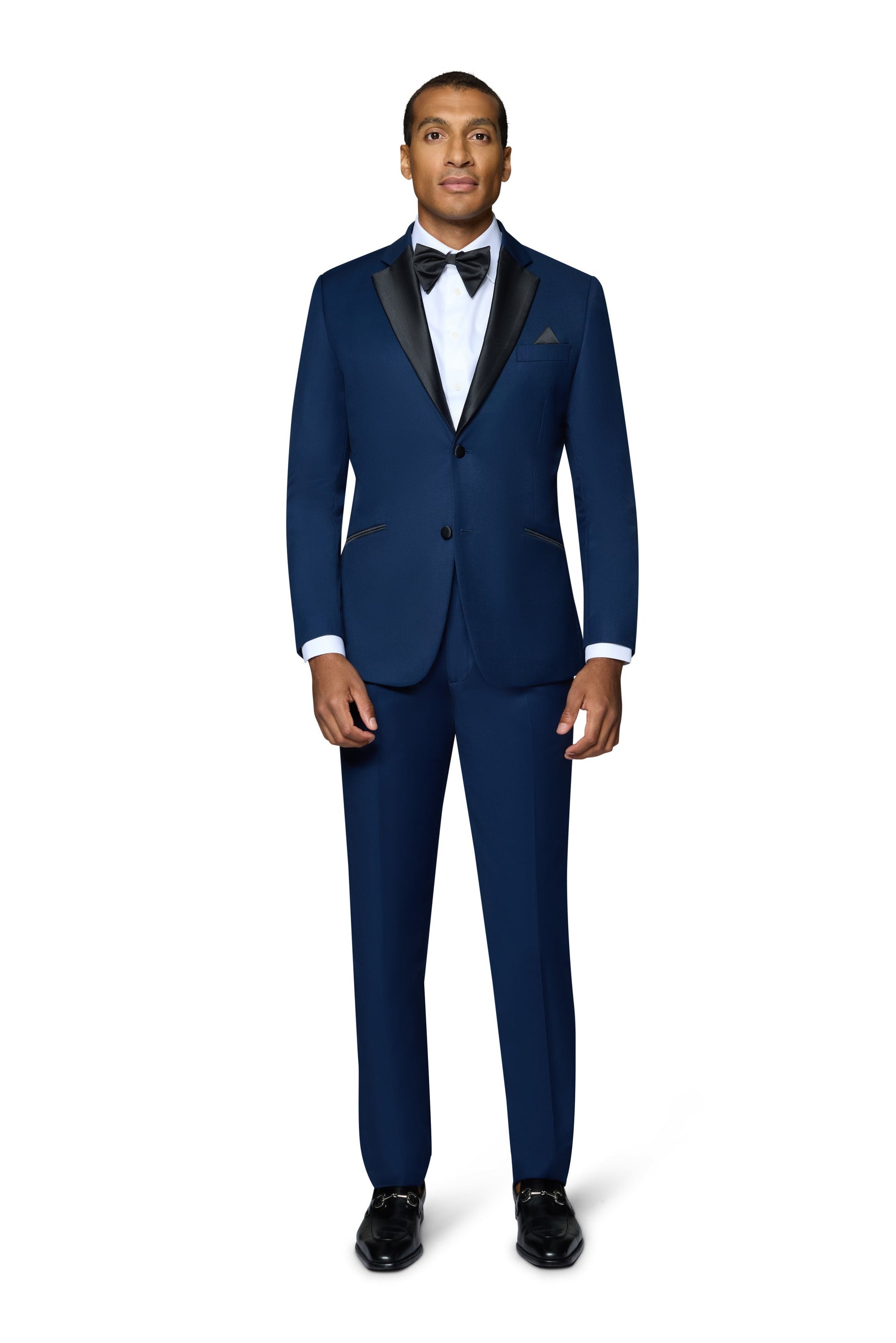 Bergamo Orange Solid New Blue Notch Tuxedo Modern Fit