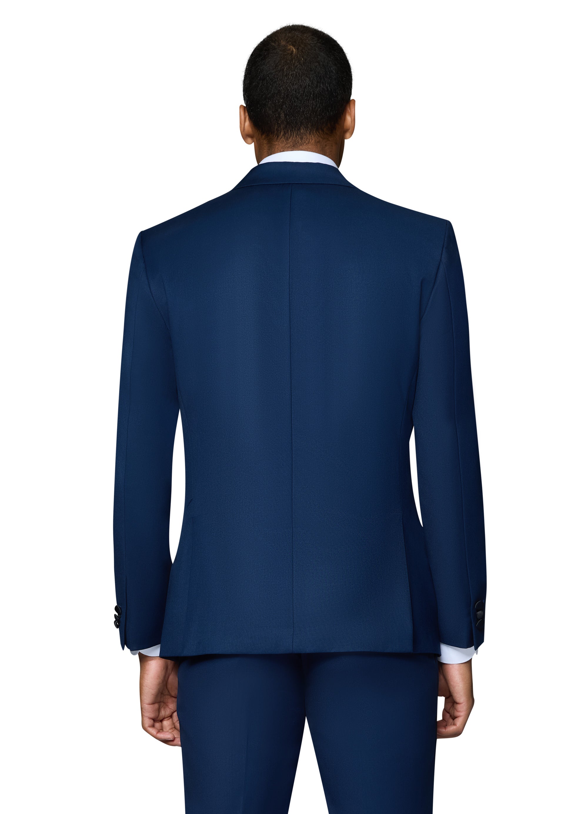 Berragamo Solid New Blue Notch Tuxedo Slim Fit