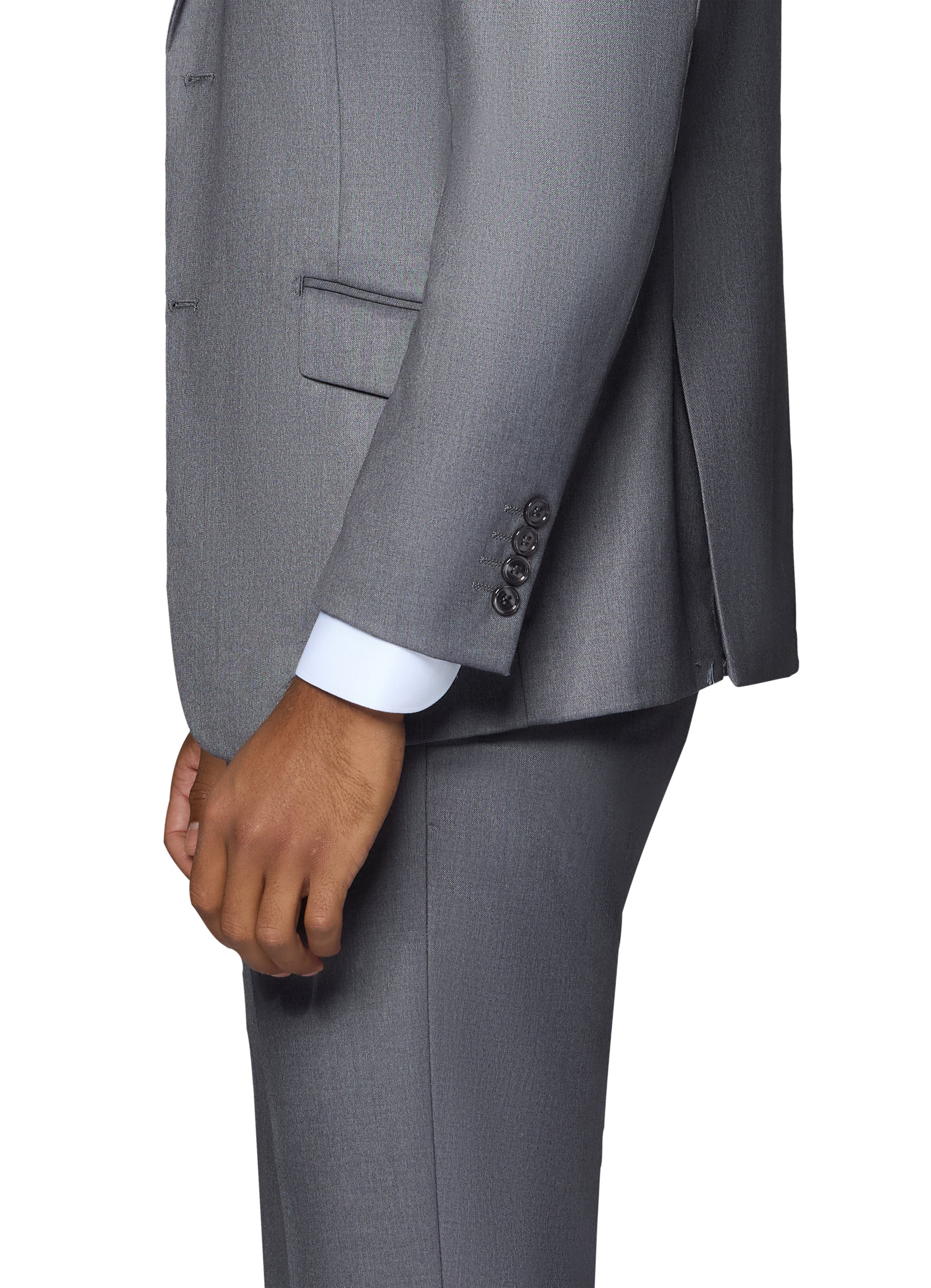 Berragamo Vested Solid Medium Grey Modern Fit