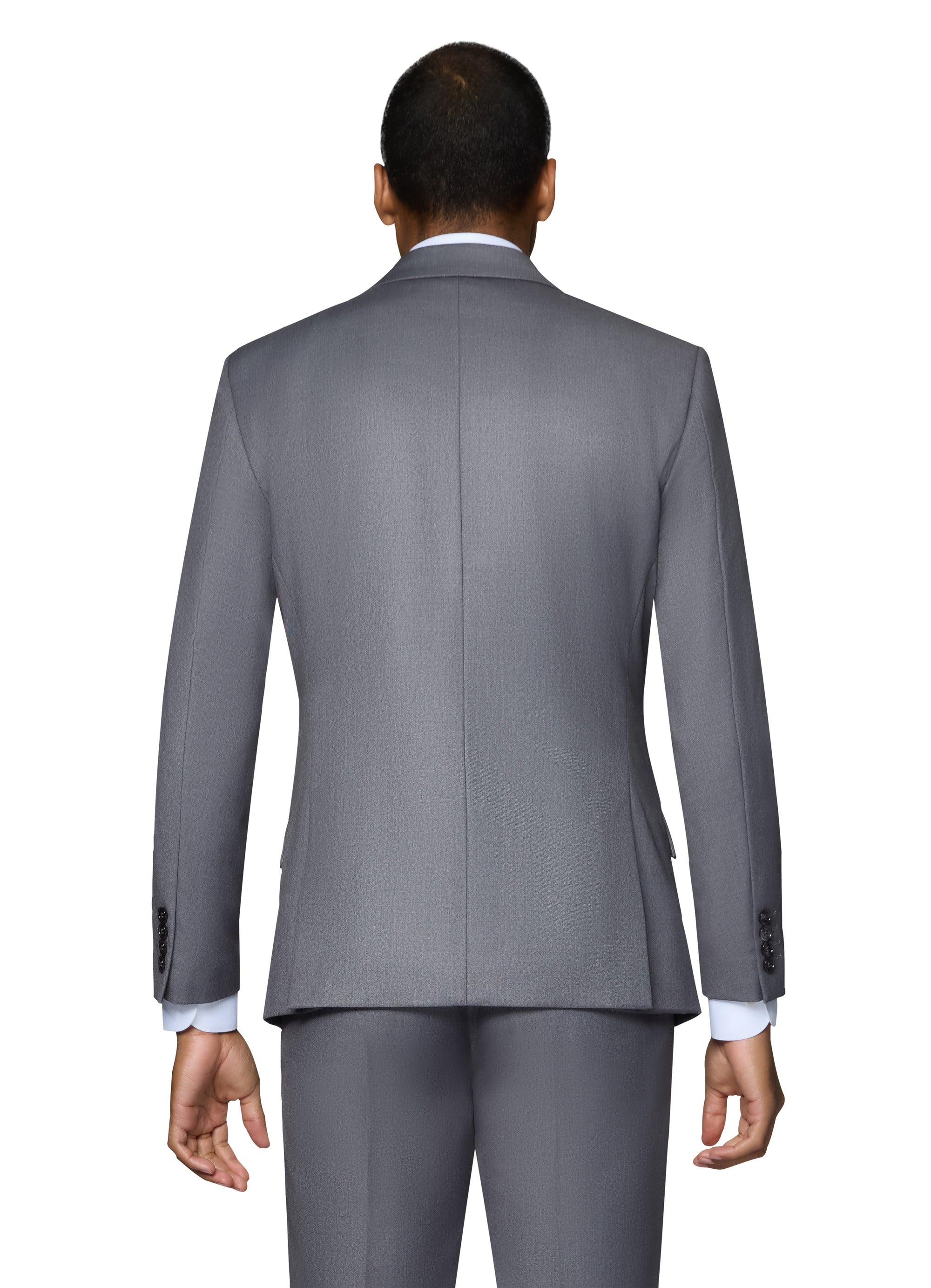 Berragamo Vested Solid Medium Grey Modern Fit