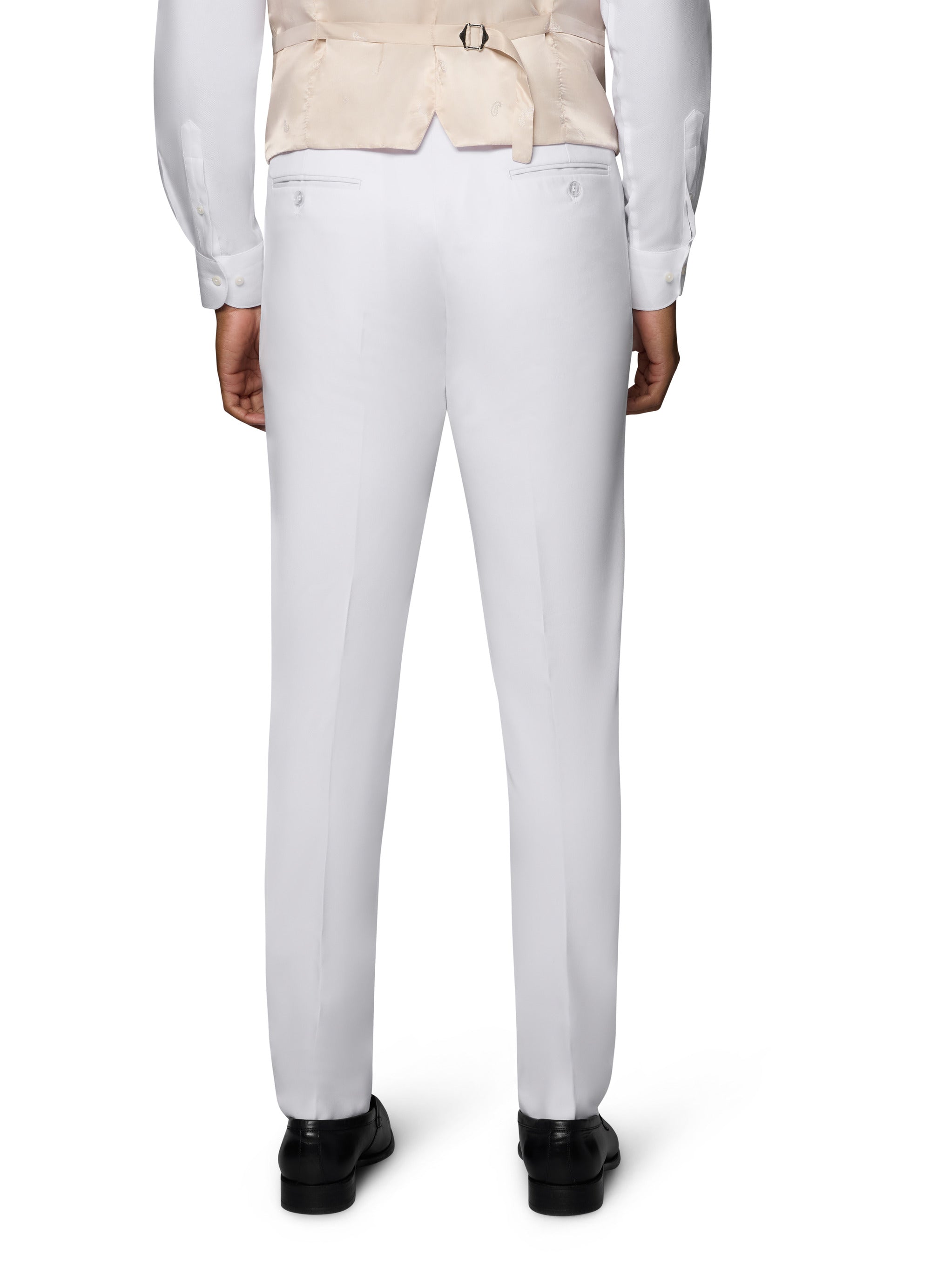 Bergamo Orange Vested Solid White Modern Fit