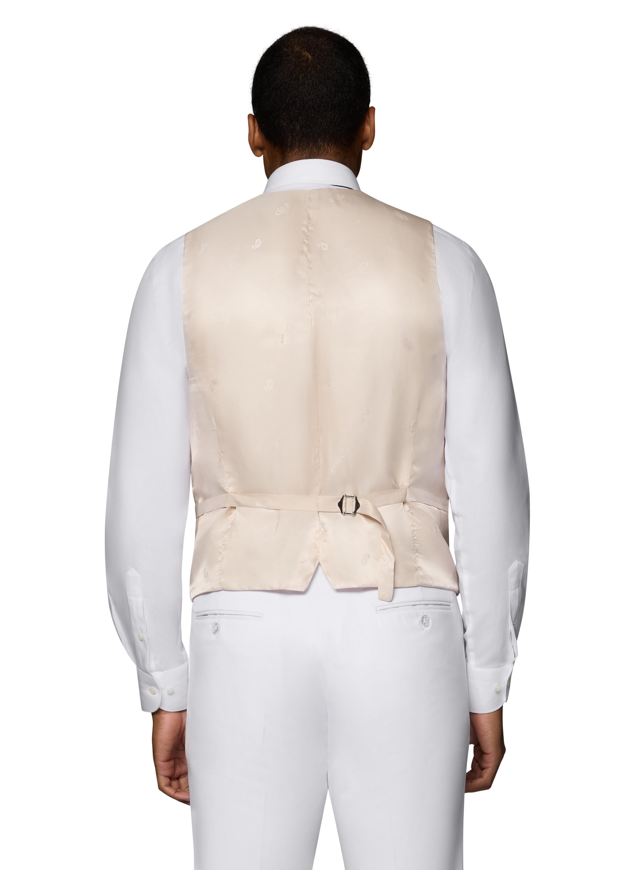 Bergamo Orange Vested Solid White Modern Fit