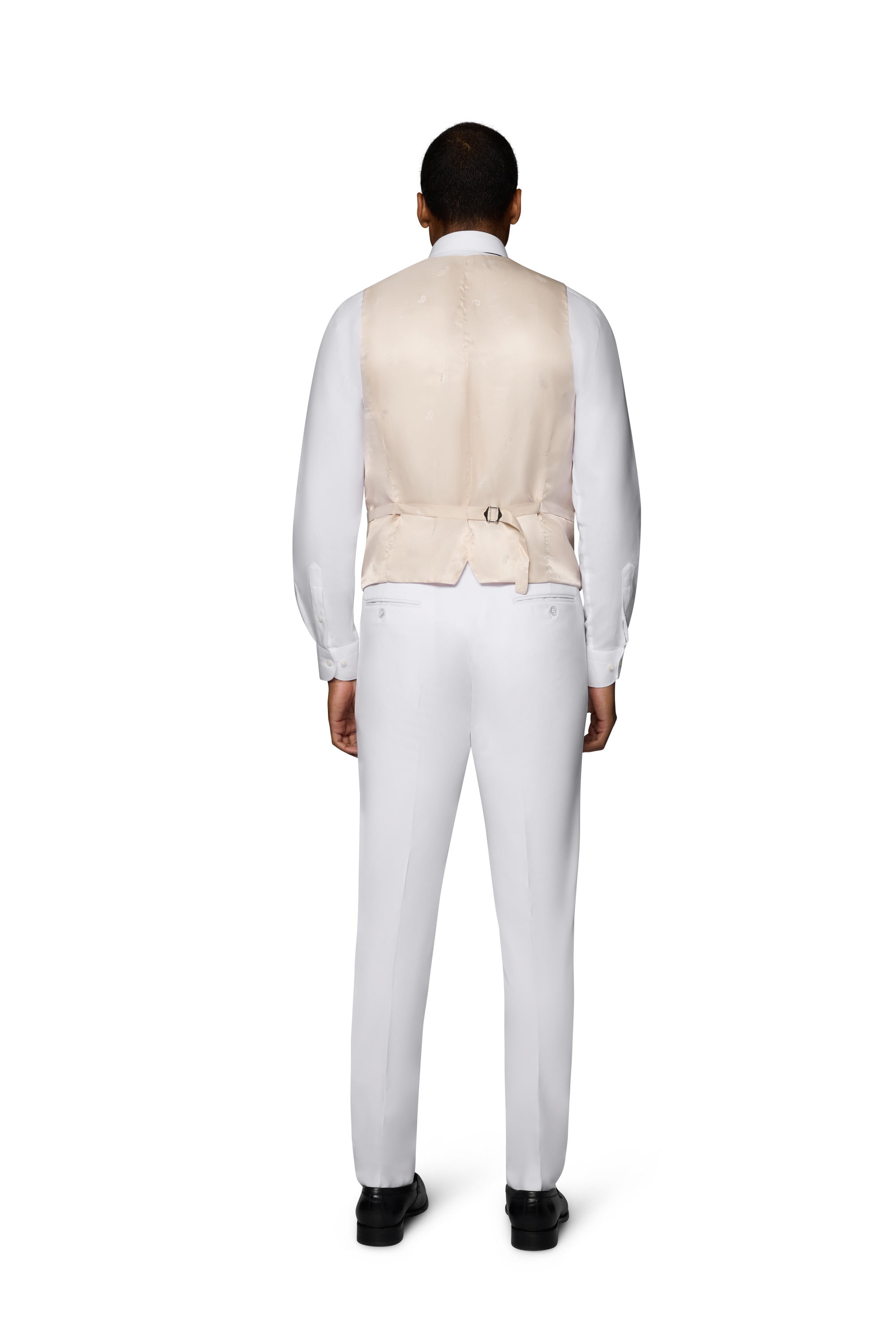 Bergamo Orange Vested Solid White Modern Fit