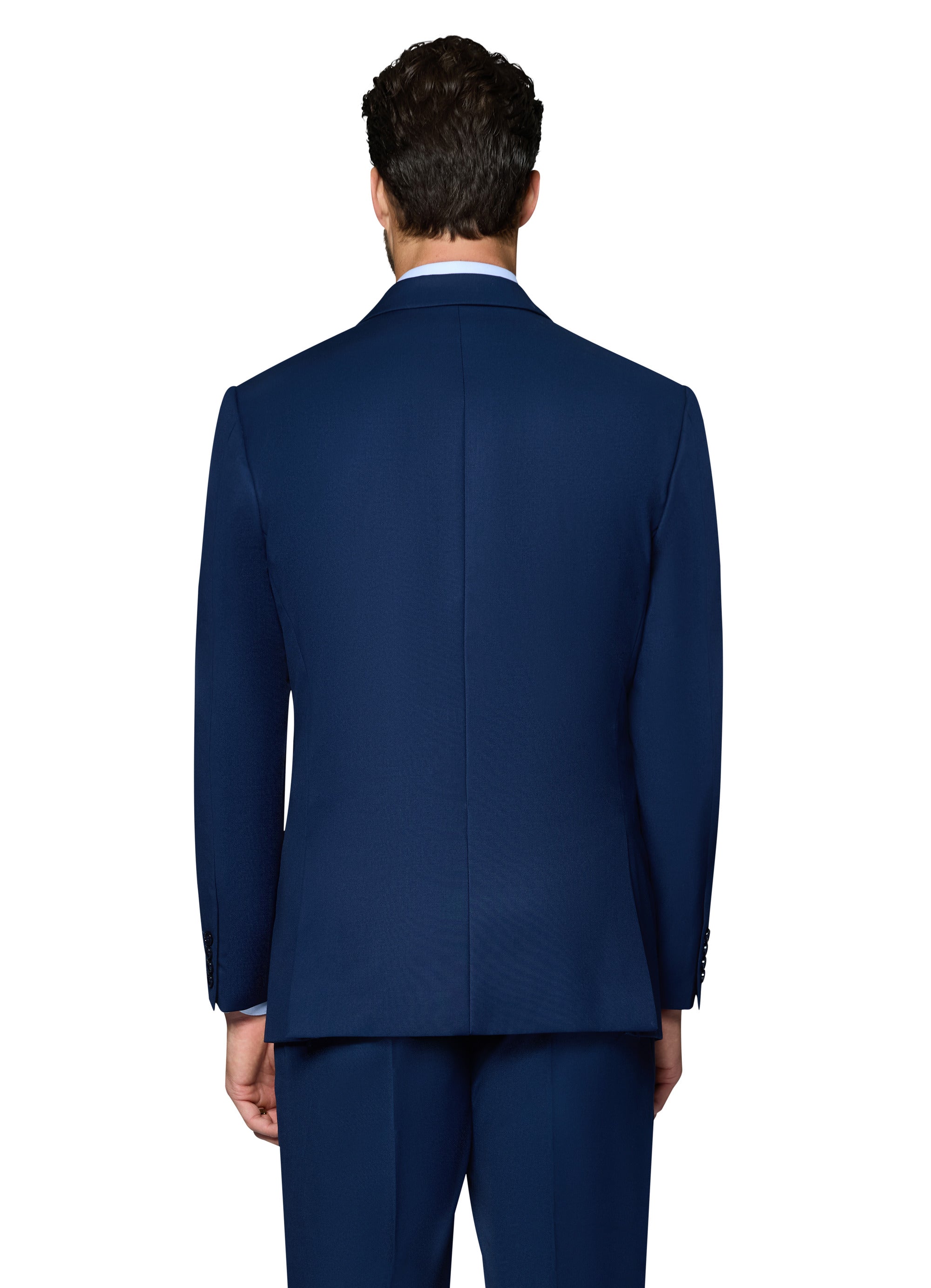 Bergamo Orange Vested Solid New Blue Modern Fit