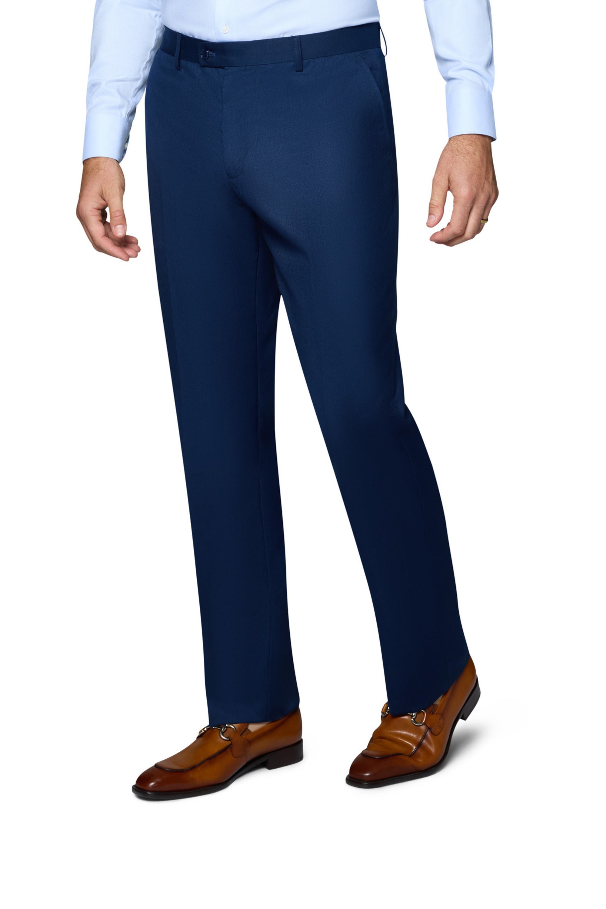 Berragamo Solid Slim Fit Pants - New Blue