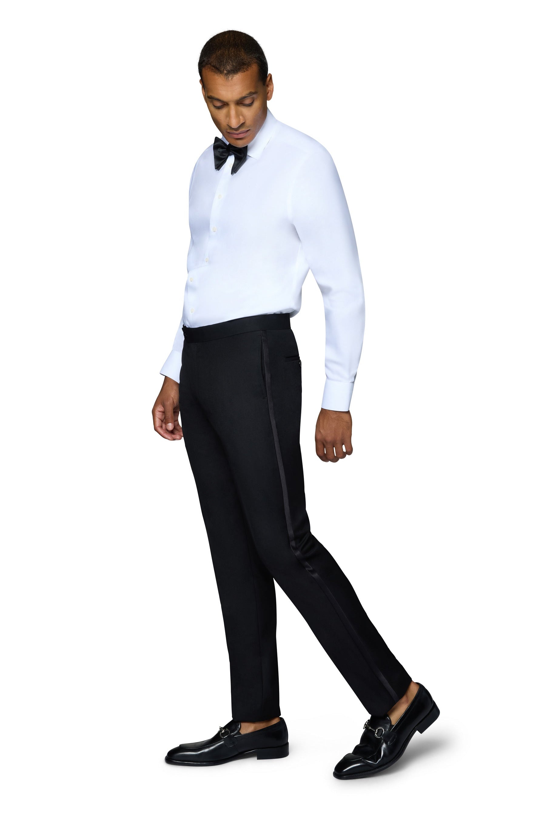 Bergamo Orange Solid Black Shawl Tuxedo Modern Fit